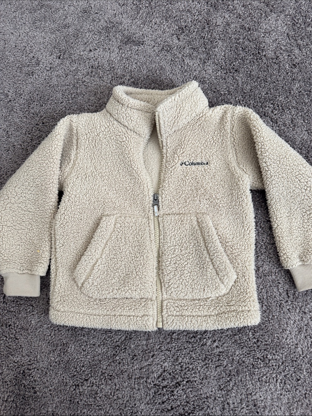 Columbia Kids Cream Sherpa Fleece Zip-Up Jacket